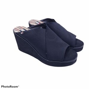 Vintage Y2K Tommy Hilfiger Black Platform Wedges 8